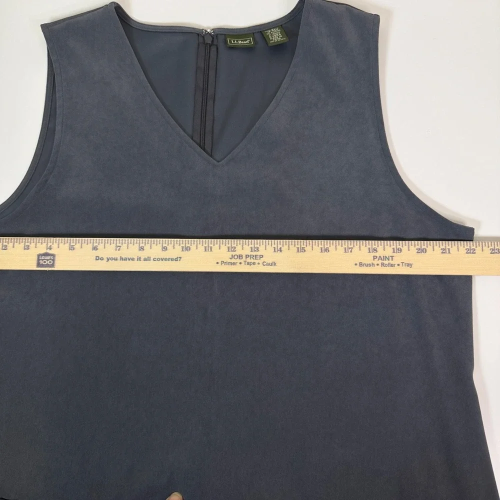 LLBean Womens 18 Sleeveless V Neck Maxi Length‎ Gray Romper Pockets Lagenlook